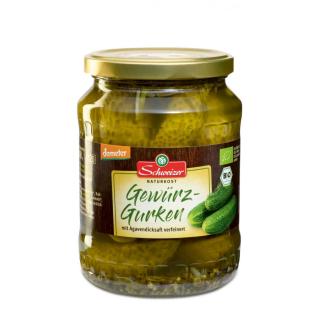 Essiggurken Gewürzgurken im Glas DEMETER