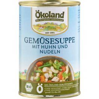 Gemüsesuppe mit Huhn und Nudeln