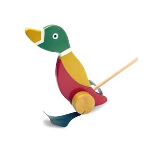 Watschelente am Stock - aus Holz