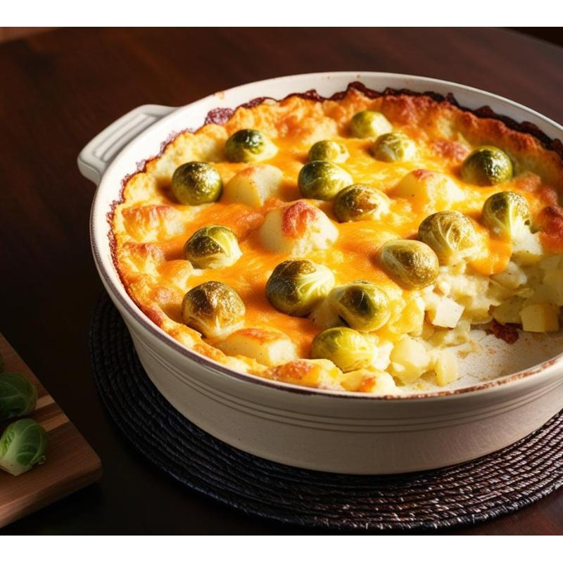 Rosenkohlauflauf mit Kartoffeln